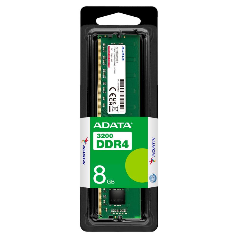 ADATA 16GB DDR4 3200MHz CL22 UDIMM RAM 1x16GB Desktop Memory AD4U320016G22-SGN