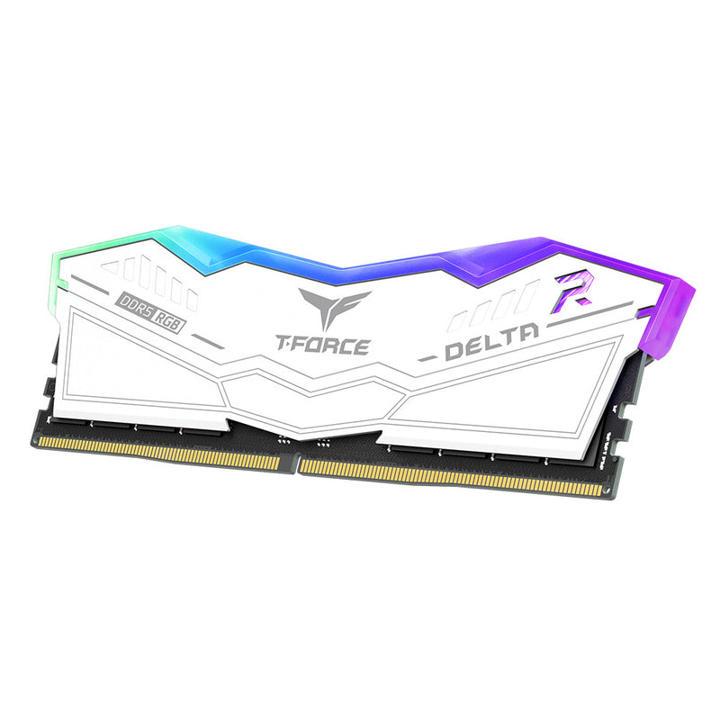 Team T-FORCE Delta RGB 32GB DDR5 6400MHz CL40 RAM Kit 2x16GB White XMP EXPO Memory