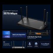 TP-LINK ARCHER BE3600 DUAL-BAND ROUTER