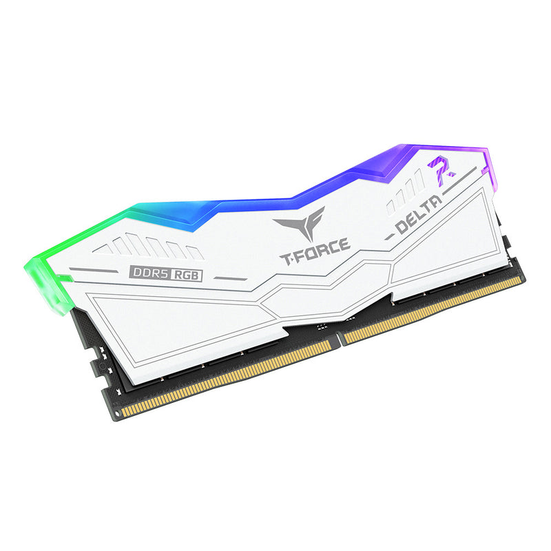 Team T-FORCE Delta RGB 32GB DDR5 6400MHz CL40 RAM Kit 2x16GB White XMP EXPO Memory