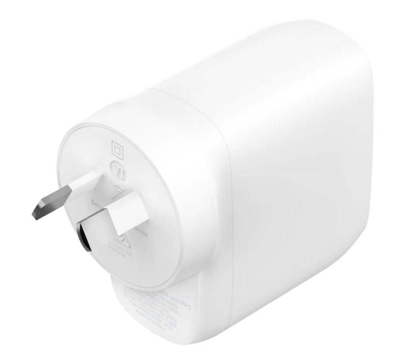 BELKIN DUAL 30W USB-C WALL CHARGER, PD 60W, WHITE - WCB010AUWH