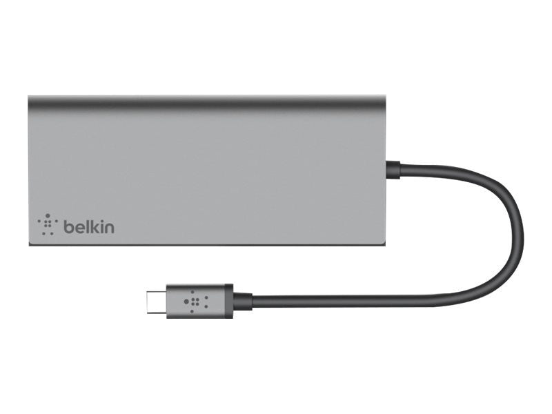 BELKIN 6 PORT 4K USB-C HUB, USB-C(1), USB3.1(2), HDMI(1), SD, RJ45, 60W PASSTHROUGH, 2YR - F4U092BTSGY