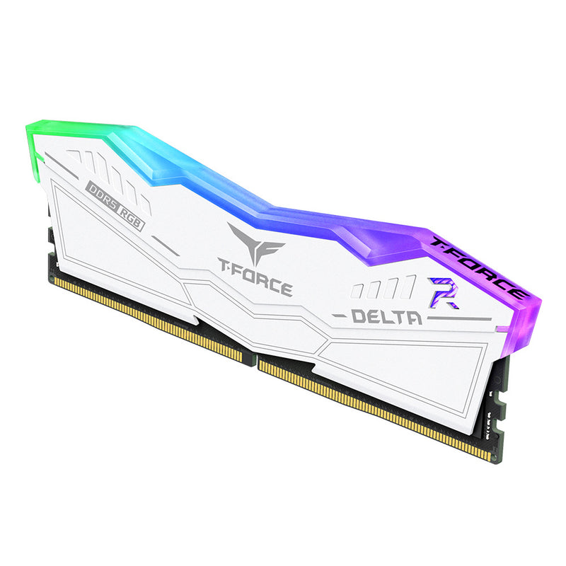 Team T-FORCE Delta RGB 32GB DDR5 6400MHz CL40 RAM Kit 2x16GB White XMP EXPO Memory