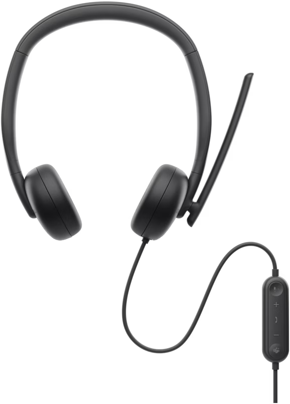 Dell WH3024 Wired USB‑C On‑Ear Stereo Headset Noise Cancelling Black