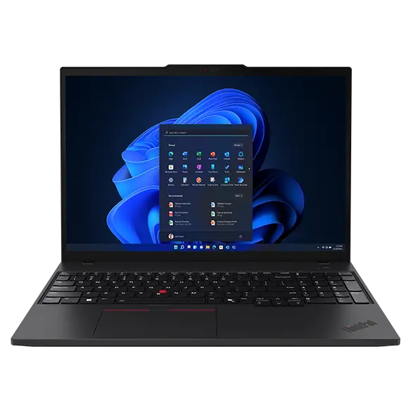 Front view of the Lenovo T16 Gen 4 Notebook AND the keyboard visible