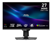 Front view of MSI 27-inch QHD Mini LED gaming monitor with ultra-thin bezels and HDR1000 support