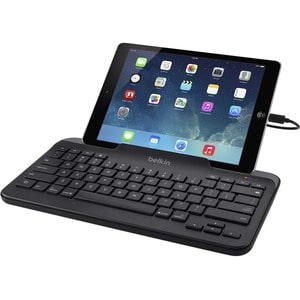 Belkin Secure Wired Tablet Keyboard With Stand English US Multimedia Hotkeys Black