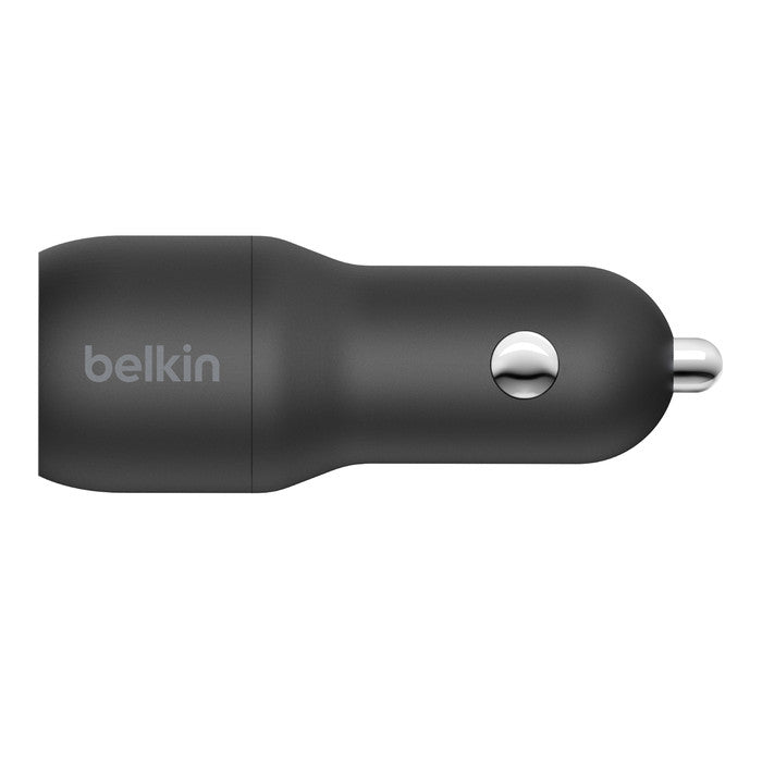 BELKIN 2 PORT CAR CHARGER, 12W/2.4A USB-A (2), 1M USB-A TO USB-C CABLE, 2YR WTY - CCE001BT1MBK