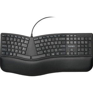 Kensington Pro Fit Ergonomic Wired Keyboard with Wrist Rest Black USB Keyboard