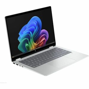 Off center shot of the front of the OmniBook X Flip Laptop.