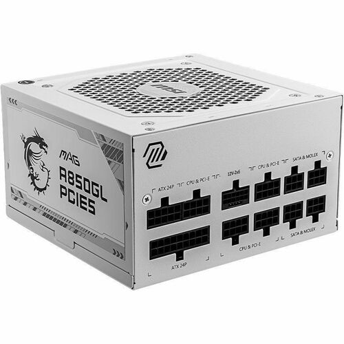 MSI MAG A850GL 850W ATX 3.1 PCIe 5 80+ Gold Modular Power Supply White