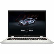 Front view of the MSI Prestige 16 AI+ Mercedes-AMG Motorsport and the keyboard visible.