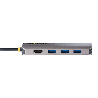 STARTECH 0.3M USB-C MULTIPORT ADAPTER, 100W, USB(3), 4K HDMI(1), SD/MICROSD, 3YR - 115B-USBC-MULTIPORT