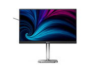 Front view of Philips 27-inch QHD IPS business monitor with ultra-thin bezels and built-in speakers