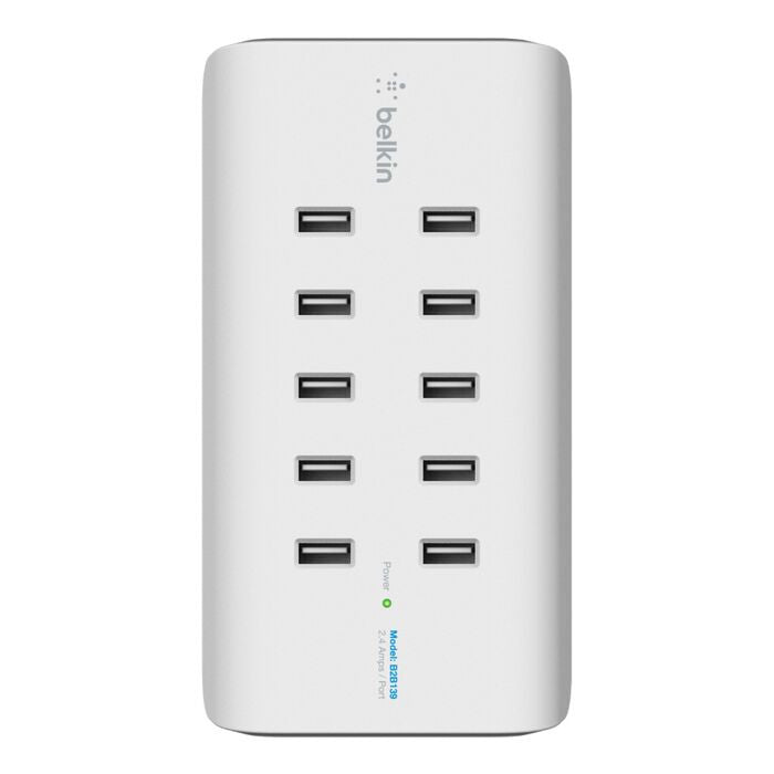 BELKIN 10 PORT USB CHARGER, USB-A(10), 2.4A, 1 YR WITH $5000 CEW - B2B139AU