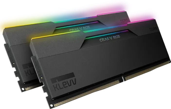 Klevv CRAS V RGB 32GB DDR5 6000MHz CL30 RAM Kit 2x16GB Black Memory