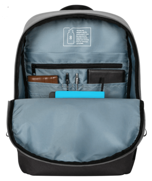 TARGUS SAGANO ECO SMART 15.6 COMMUTER BACKPACK - GREY - TBB635GL