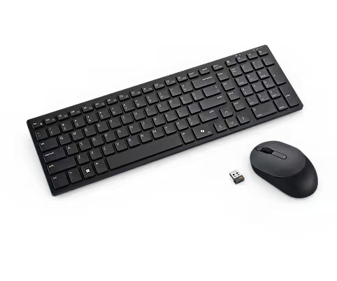 A top down view of dell Keyboard and Mouse Combo KM555