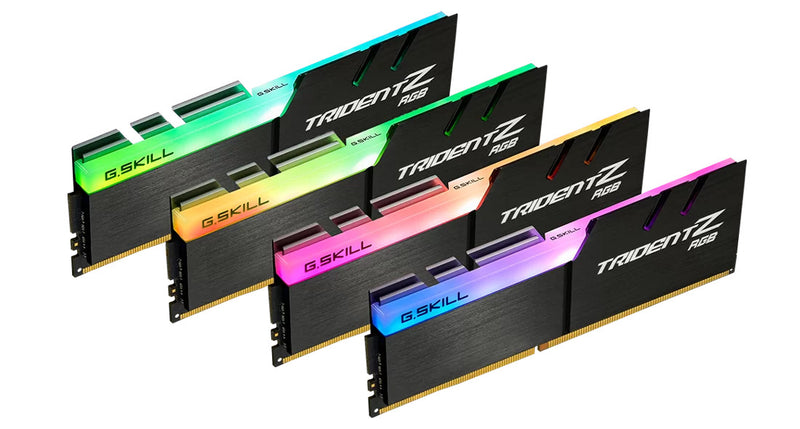 G.SKILL F4-3200C16Q-32GTZR 32GB (4 x 8GB)/ PC4-25600 / DDR4 3200 Mhz/ Timings 16-18-18-38/ Voltage 1.35V/ Trident Z RGB