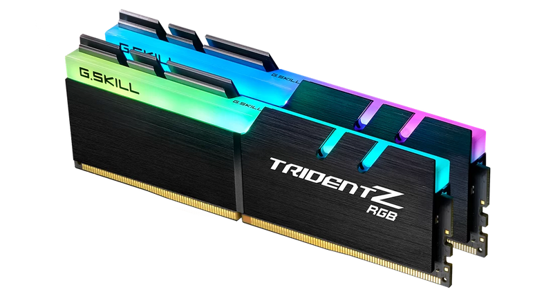 G.SKILL Trident Z RGB memory modules on a white background