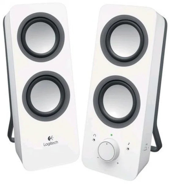 LOGITECH Z200 STEREO SPEAKERS,RMS(5W),3.5MM(1),WHITE,2YR WTY-980-000851