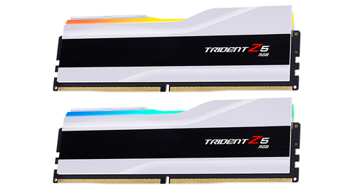 Two RAMG.SKILL Trident Z5 RGB with RGB lighting on a white background