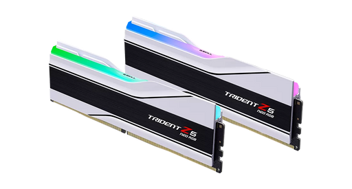 Two RAM modules with RGB lighting on a white background