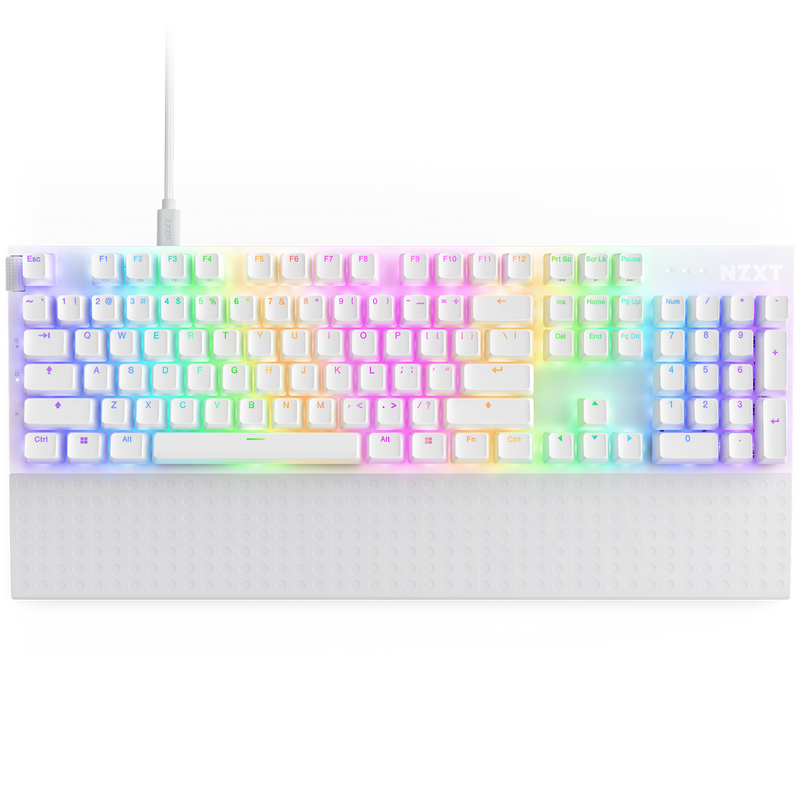 NZXT Function 2 Gaming Keyboard - USB A - White - KB-001NW-US