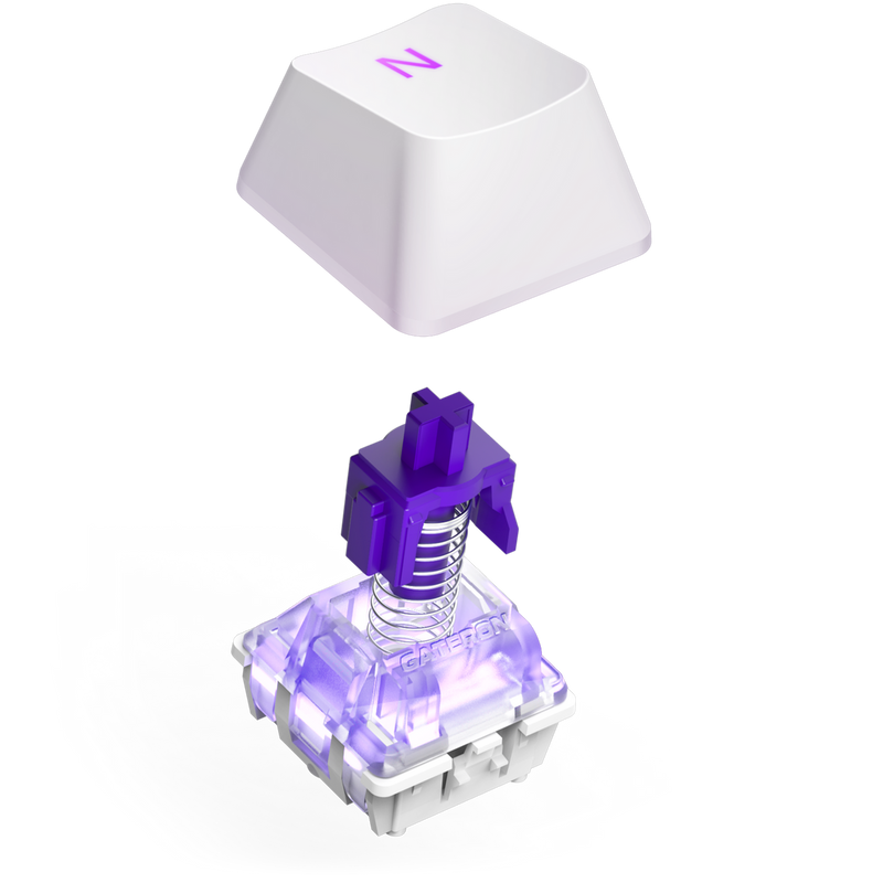 NZXT Function 2 MiniTKL Gaming Keyboard - Cable Connectivity - USB Type A - WHITE