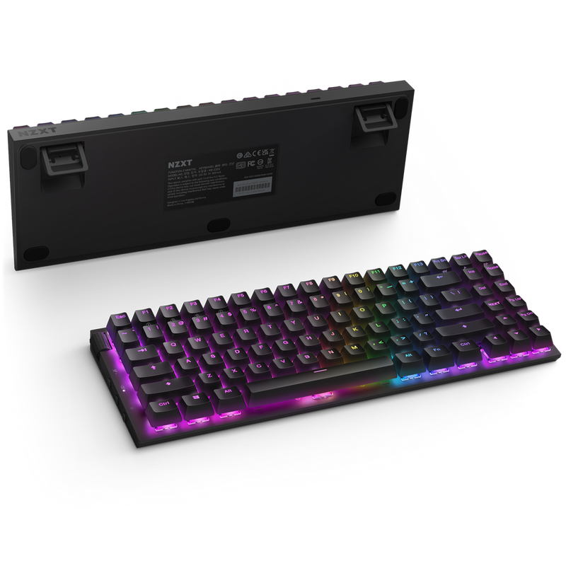 NZXT Function 2 MiniTKL Gaming Keyboard - Cable Connectivity - USB Type A - Black