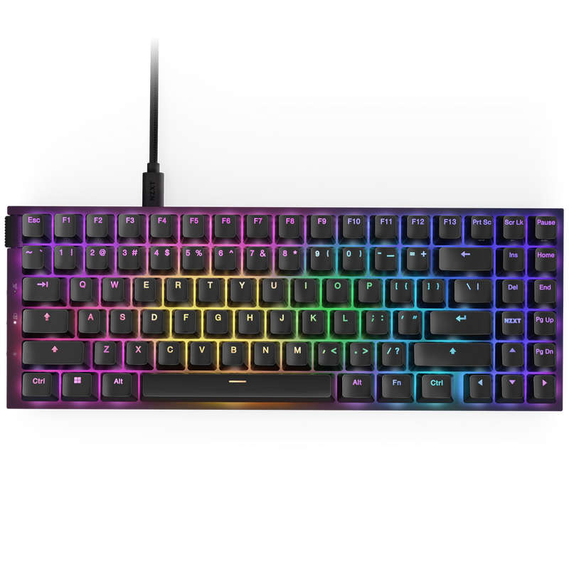 NZXT Function 2 MiniTKL Gaming Keyboard - Cable Connectivity - USB Type A - Black