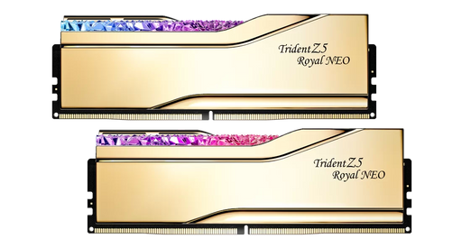 Two Trident Z5 Royal NEO RAM modules on a white background