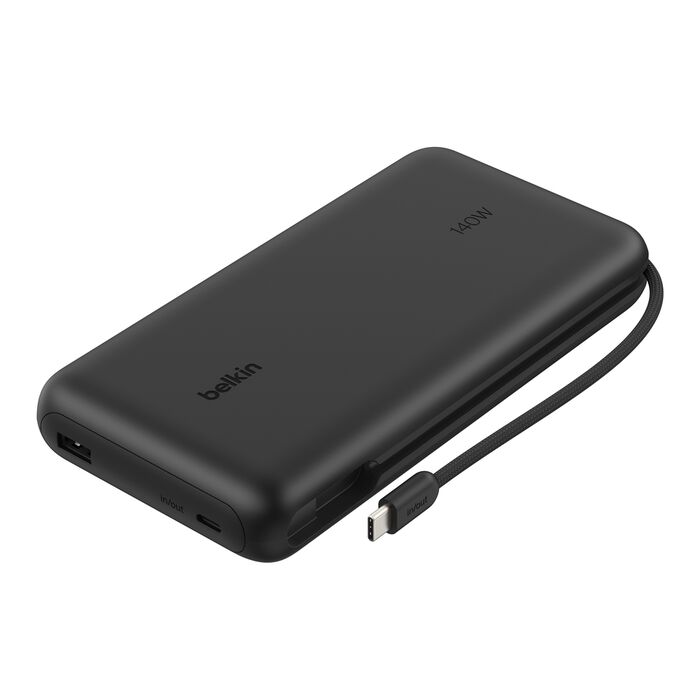 Belkin UltraCharge Pro 140W 25K Laptop Power Bank with Integrated USB-C Cable