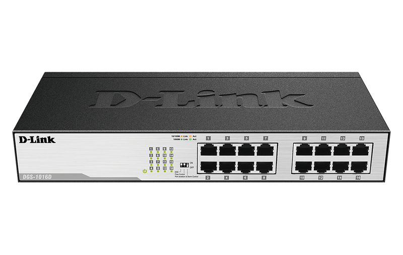 D-LINK 16-PORT GIGABIT UNMANAGED SWITCH (METAL HOUSING) - DGS-1016D