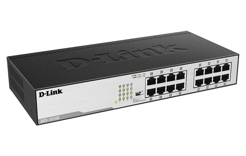 D-LINK 16-PORT GIGABIT UNMANAGED SWITCH (METAL HOUSING) - DGS-1016D