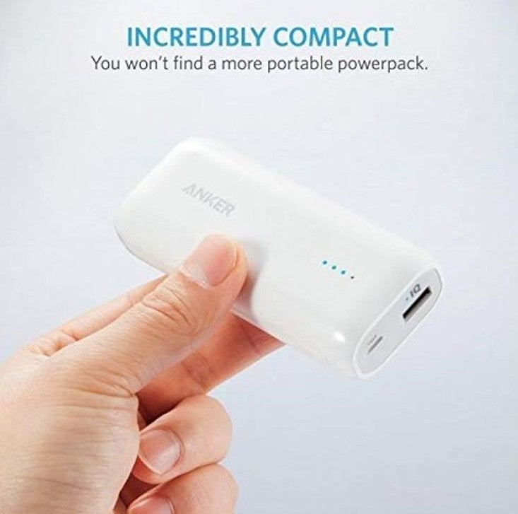 Anker Astro E1 5200mAh Power Bank USB-A Micro USB Portable Charger White