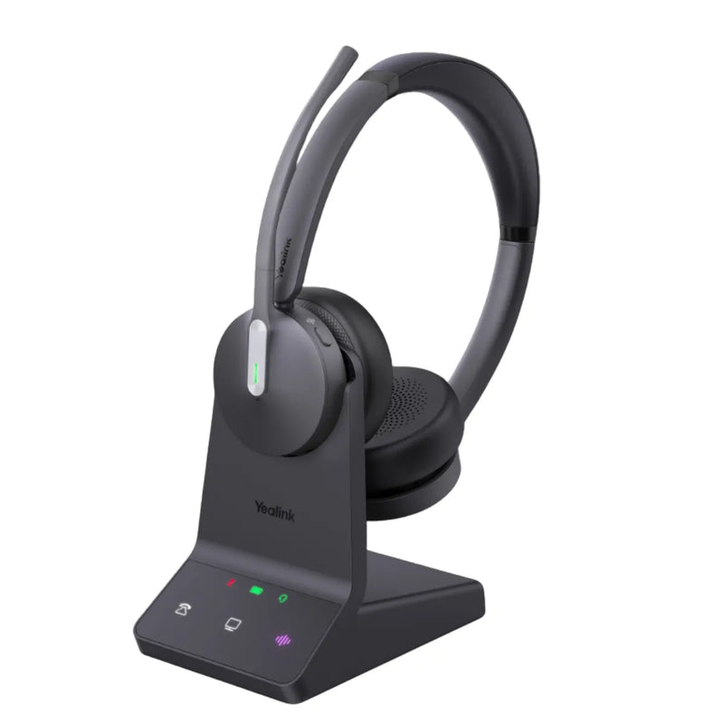 Yealink WH64 MS Stereo DECT Wireless Headset Bluetooth Base Noise Cancel Busylight