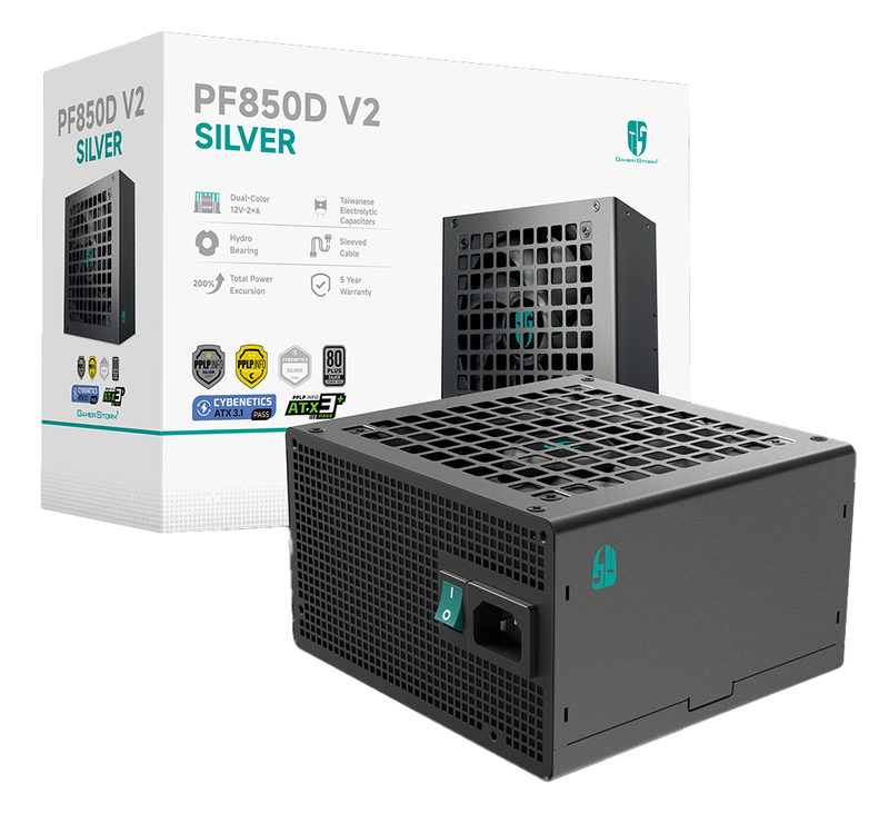 DeepCool PF850D V2 850W 80 Plus Silver ATX 3.1 Power Supply Non-Modular PSU