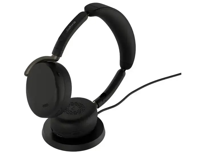 Jabra Evolve3 65 Flex UC Wireless Stereo Bluetooth ANC Headset Wireless Charging Pad Link390 USB-A