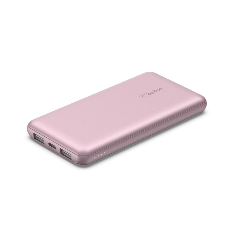 BELKIN BOOSTCHARGE 10K POWER BANK, USB-C, USB-A(2) 15W, Pink