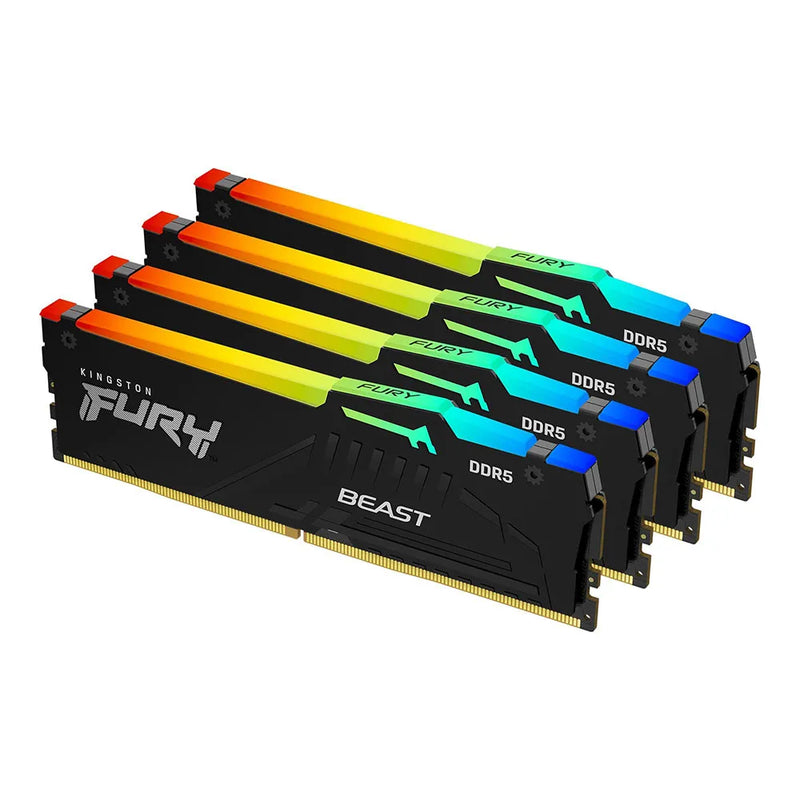 Kingston FURY Beast 128GB DDR5 5600MHz CL40 RGB Dual Rank 4x32GB Desktop Kit