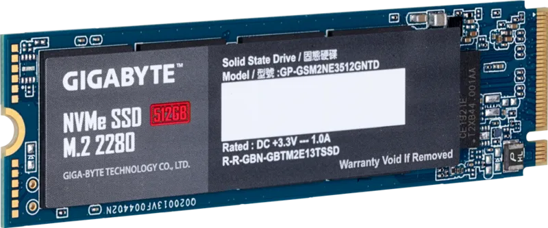 GIGABYTE Gen3 512GB M.2 NVMe PCIe Gen3 x4 SSD 1900MB/s Read 1200MB/s Write