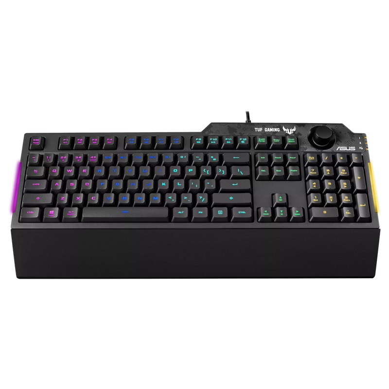 ASUS TUF Gaming K1 RGB Keyboard Volume Knob 19-Key Rollover Wrist Rest