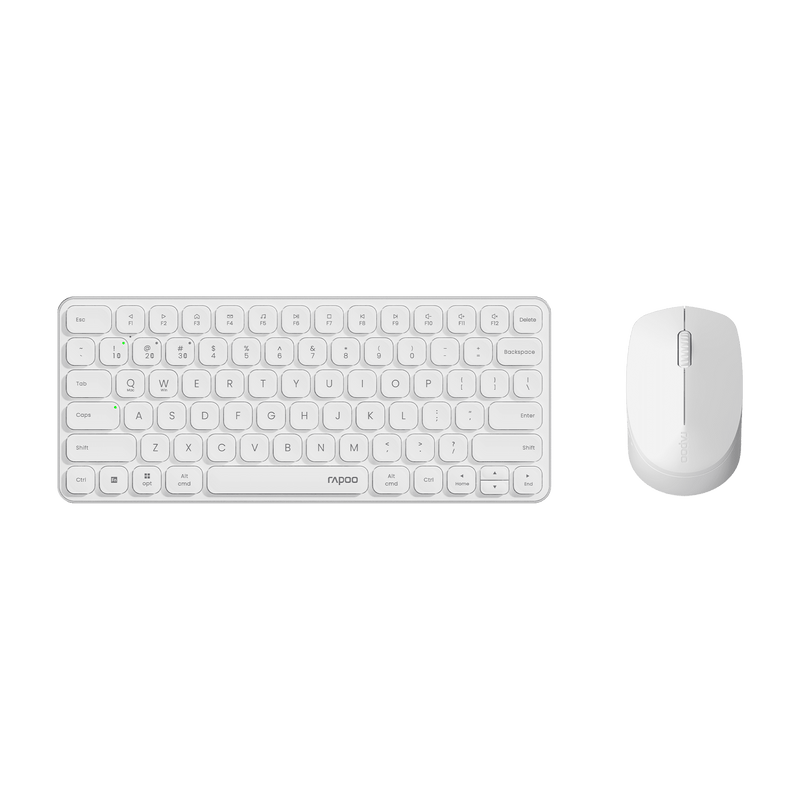 Rapoo X9010M Wireless Keyboard Mouse Combo Bluetooth 2.4GHz Ultra Slim White