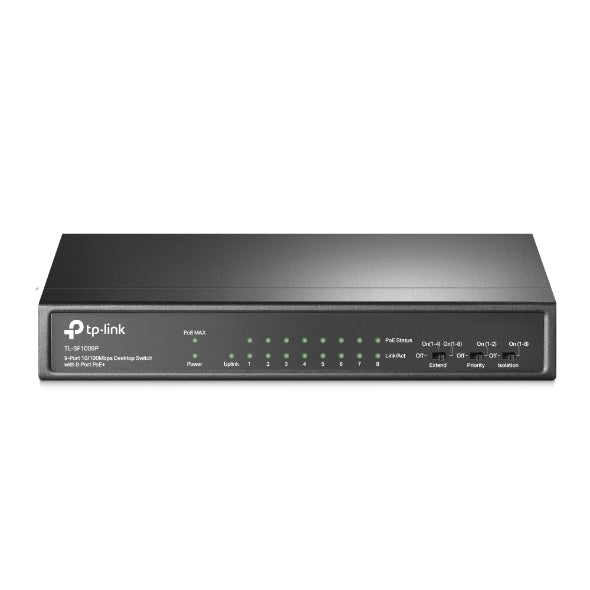 TP-Link PoE Switch TL-SF1009P 9 Port Fast Ethernet 8 Port PoE+ 65W