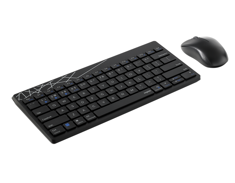RAPOO 8000M Compact Wireless Multi-mode Bluetooth, 2.4Ghz, Keyboard and Mouse Combo - 8000M