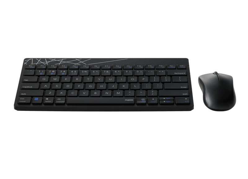 RAPOO 8000M Compact Wireless Multi-mode Bluetooth, 2.4Ghz, Keyboard and Mouse Combo - 8000M