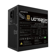 Gigabyte UD750GM PG5 750W ATX PSU Power Supply 80+ Gold >90% Black Flat Cables Single +12V Rail Japanese >100K Hrs (NEW)