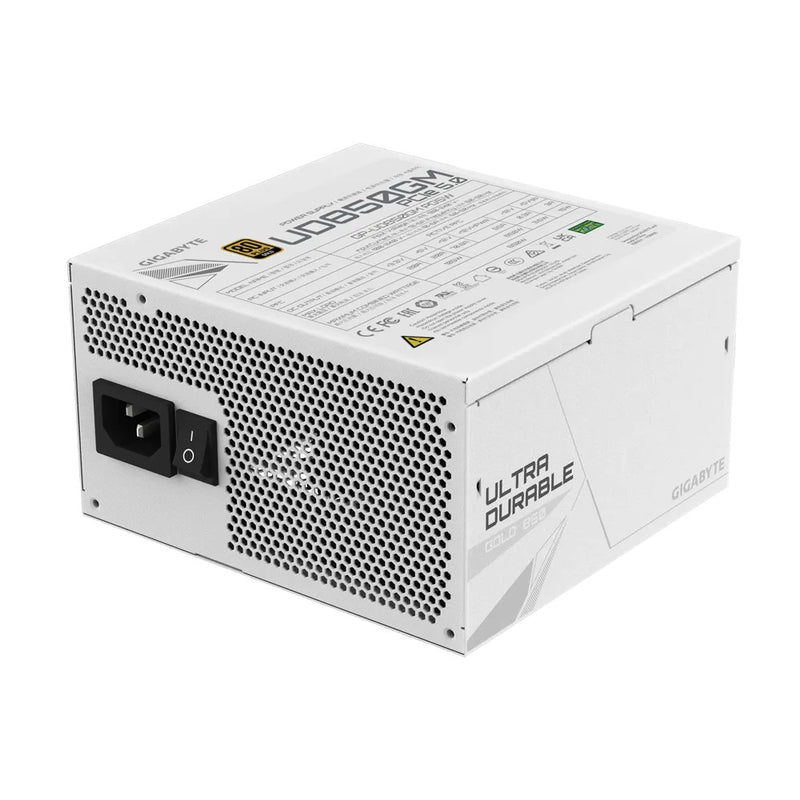 Gigabyte UD850GM PG5 850W White ATX PSU Power Supply 80 PLUS GOLD Fan Type 120mm Hydraulic Bearing(HYB)fan >100,000 hours