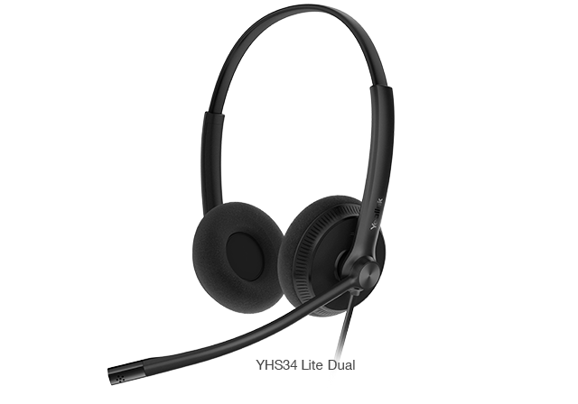 Yealink YHS34 Dual Wired Stereo Headset RJ9 QD Noise Cancelling Leather